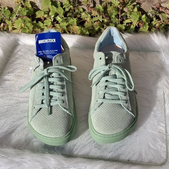 Birkenstock Bend Low Lace-Up Suede Matcha Green Sneakers Women Size 6 - Picture 3 of 16